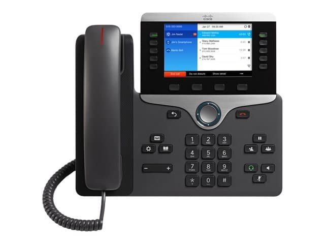 Cisco IP Phone 8851 - VoIP phone - SIP, RTCP, RTP, SRTP, SDP - 5 lines - charcoal