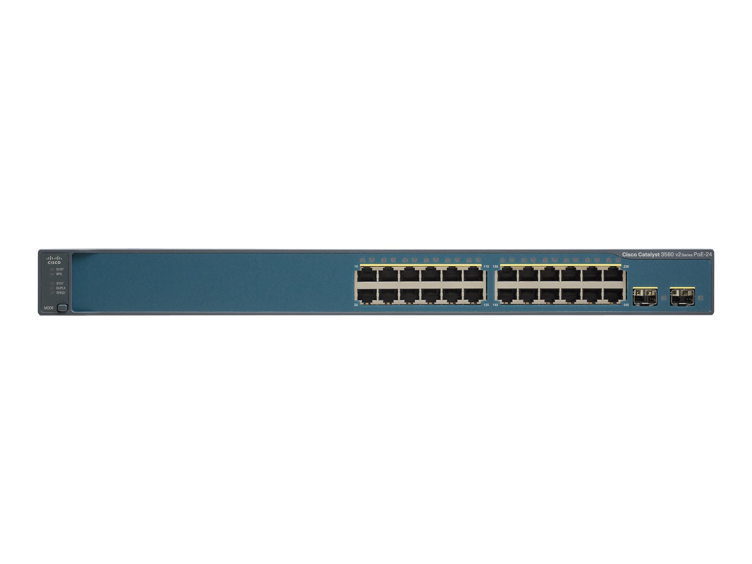 Cisco Catalyst 3560V2-24PS - Switch - L3 - managed - 24 x 10/100 (PoE) + 2 x SFP - rack-mountable - PoE